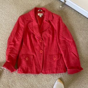 Talbots blazer, waist length, salmon color narrow cut. Size 6P